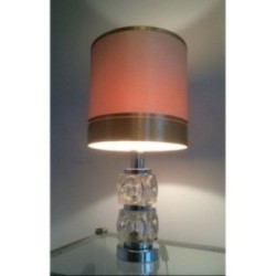 Pair of Glass and Chrome Lamps. Circa 1970