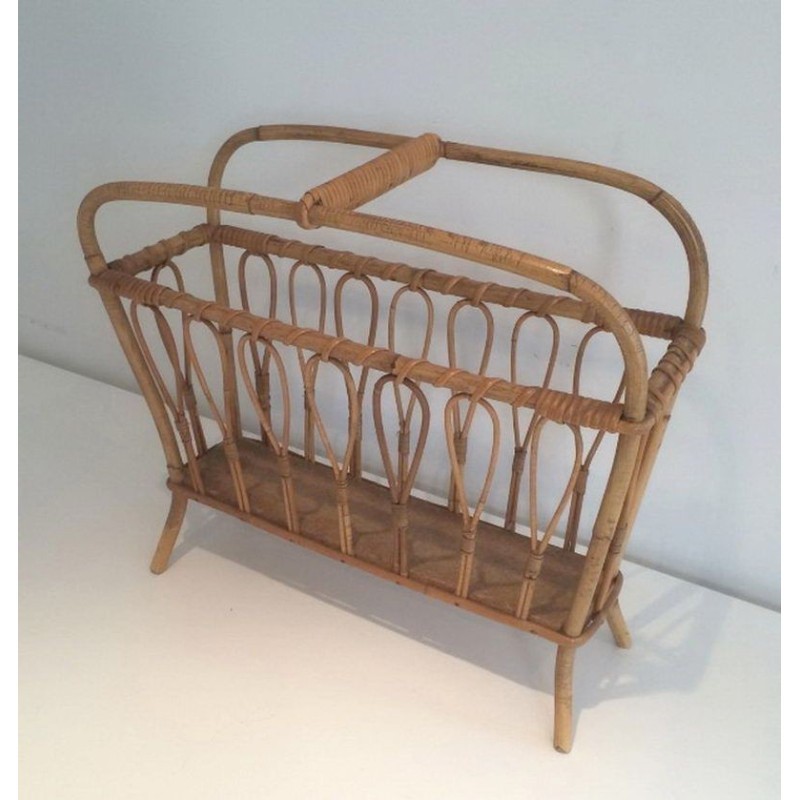 Rattan Magazine Holder. Circa 1960