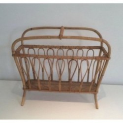 Rattan Magazine Holder. Circa 1960
