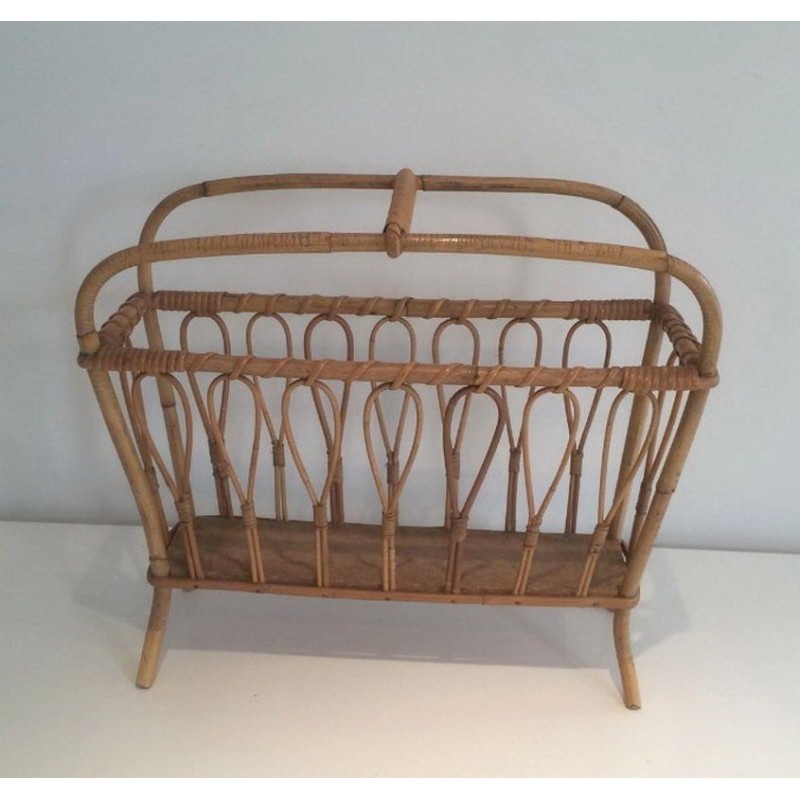 Rattan Magazine Holder. Circa 1960