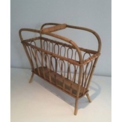 Rattan Magazine Holder. Circa 1960