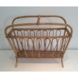 Rattan Magazine Holder. Circa 1960