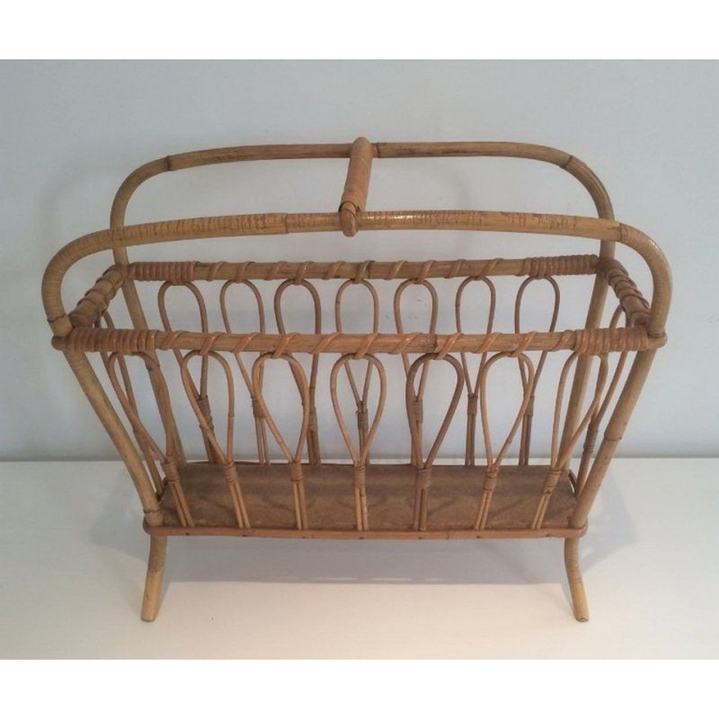 Rattan Magazine Holder. Circa 1960