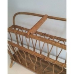 Rattan Magazine Holder. Circa 1960