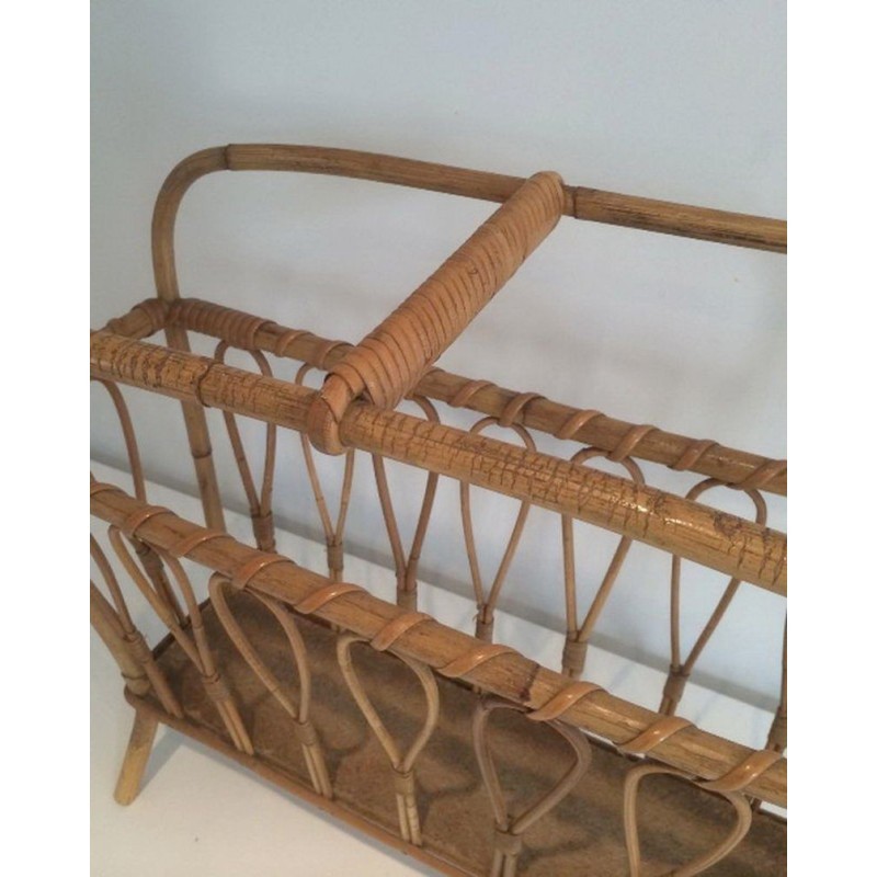 Rattan Magazine Holder. Circa 1960