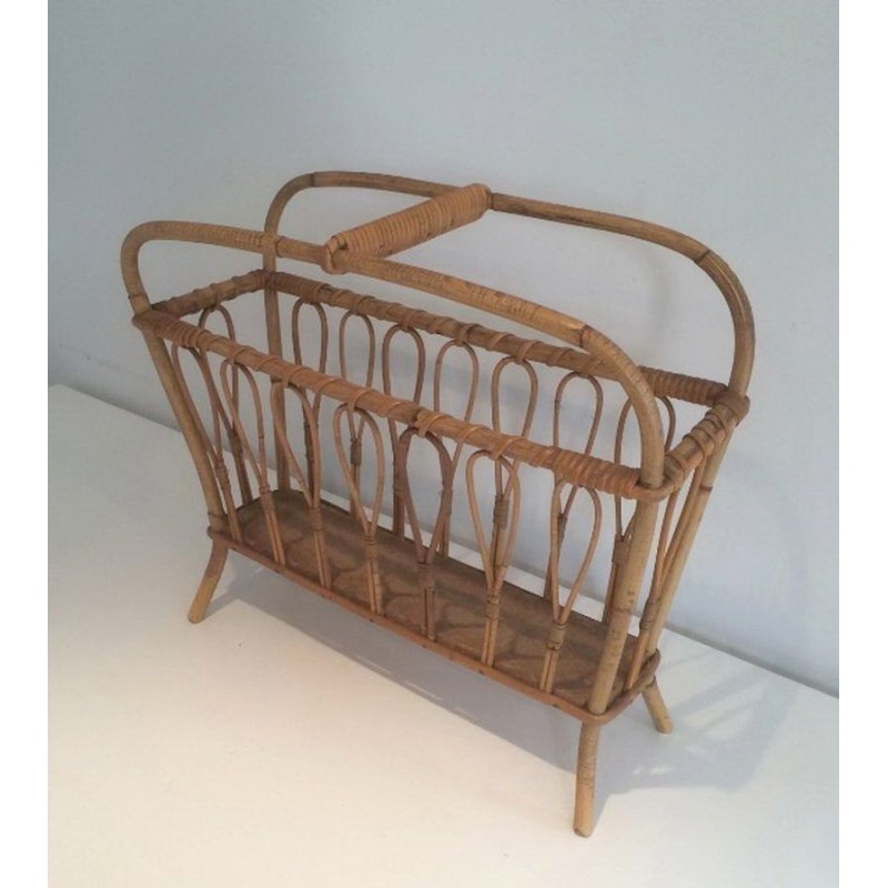 Rattan Magazine Holder. Circa 1960