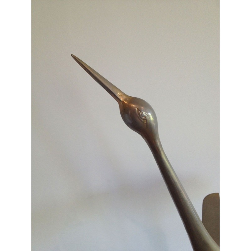 Stylized Metal and Shell Bird Sculpture. Circa 1960