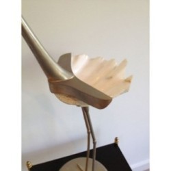 Stylized Metal and Shell Bird Sculpture. Circa 1960