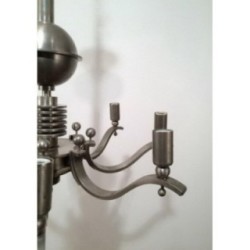 Important Art Déco Silvered Bronze Chandelier. Circa 1930