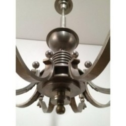 Important Art Déco Silvered Bronze Chandelier. Circa 1930