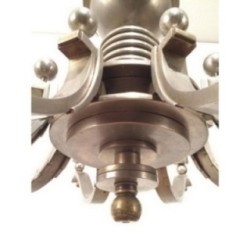 Important Art Déco Silvered Bronze Chandelier. Circa 1930