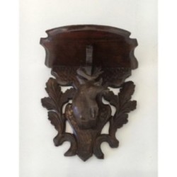 Small Carved Wood Stag's Head Console. Black Forest. Circa 1900