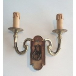 Pair of Neoclassical Bronze Wall Sconces. Circa 1970