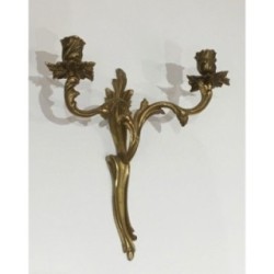 Pair of Bronze Wall Sconces in Louis XV Style, French Work, Circa 1950