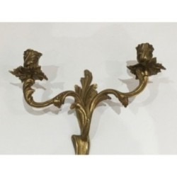 Pair of Bronze Wall Sconces in Louis XV Style, French Work, Circa 1950