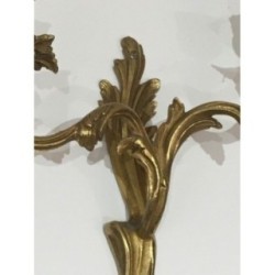 Pair of Bronze Wall Sconces in Louis XV Style, French Work, Circa 1950