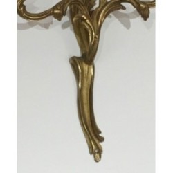 Pair of Bronze Wall Sconces in Louis XV Style, French Work, Circa 1950