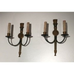 Pair of Empire-Style Bronze Wall Sconces. Circa 1940