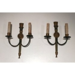 Pair of Empire-Style Bronze Wall Sconces. Circa 1940