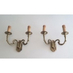 Pair of Neoclassical Bronze Wall Sconces. Circa 1970