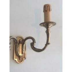 Pair of Neoclassical Bronze Wall Sconces. Circa 1970