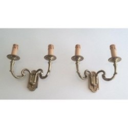 Pair of Neoclassical Bronze Wall Sconces. Circa 1970