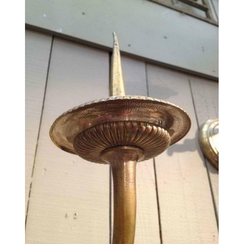 Important Pair of Bronze Wall Sconces. 18th Century