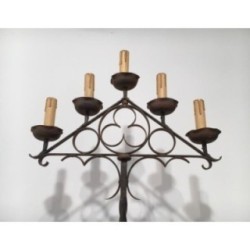 Wrought Iron Neo-Gothic Floor Lamp. Circa 1940