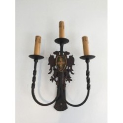 Pair of Wrought Iron Wall Sconces. Circa 1940
