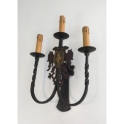 Pair of Wrought Iron Wall Sconces. Circa 1940