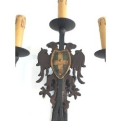 Pair of Wrought Iron Wall Sconces. Circa 1940