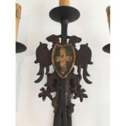 Pair of Wrought Iron Wall Sconces. Circa 1940