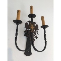 Pair of Wrought Iron Wall Sconces. Circa 1940