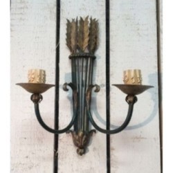 Beautiful Pair of Wrought Iron Wall Sconces. Circa 1940