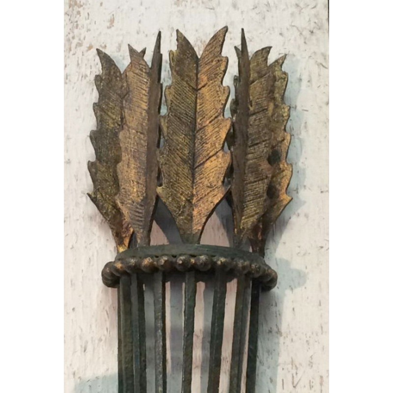 Beautiful Pair of Wrought Iron Wall Sconces. Circa 1940