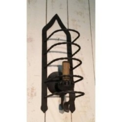 Pair of Cage Wall Sconces in Wrought Iron, Circa 1950