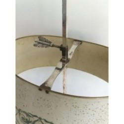 Louis XVI Style Silver-Plated Bouillotte Lamp with Painted Tole Shade, Circa 1900