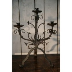 Wrought Iron Candle Holder, French Work, Circa 1900