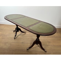 Mahogany and Leather Coffee Table
