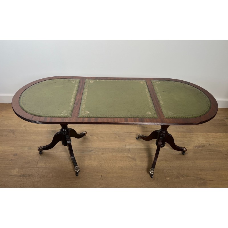 Mahogany and Leather Coffee Table