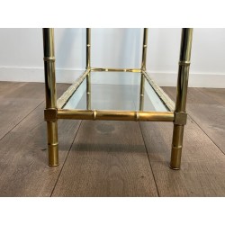 Faux-Bamboo Brass Console Table