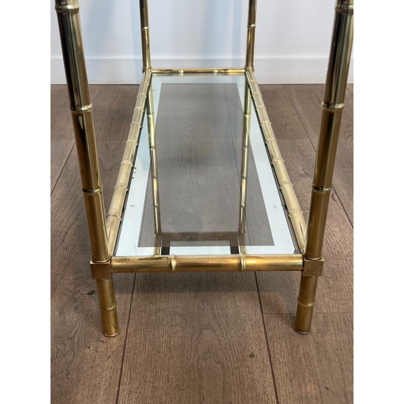 Faux-Bamboo Brass Console Table