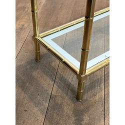 Faux-Bamboo Brass Console Table