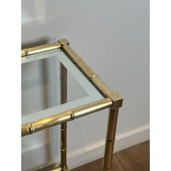 Faux-Bamboo Brass Console Table