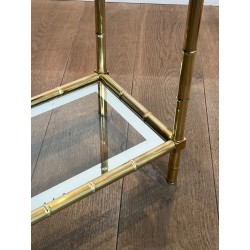 Faux-Bamboo Brass Console Table