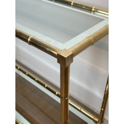 Faux-Bamboo Brass Console Table