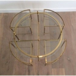 Table basse ronde en Laiton de Style Néoclassique de la Maison Baguès
