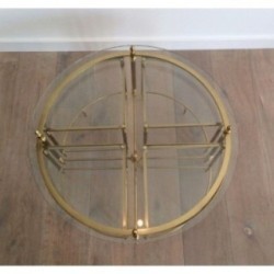 Table basse ronde en Laiton de Style Néoclassique de la Maison Baguès