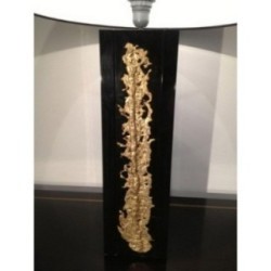 Lampe laquée noire et élément en bronze