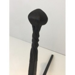 Paire de Chenets en Fer Forgé avec Double Barres